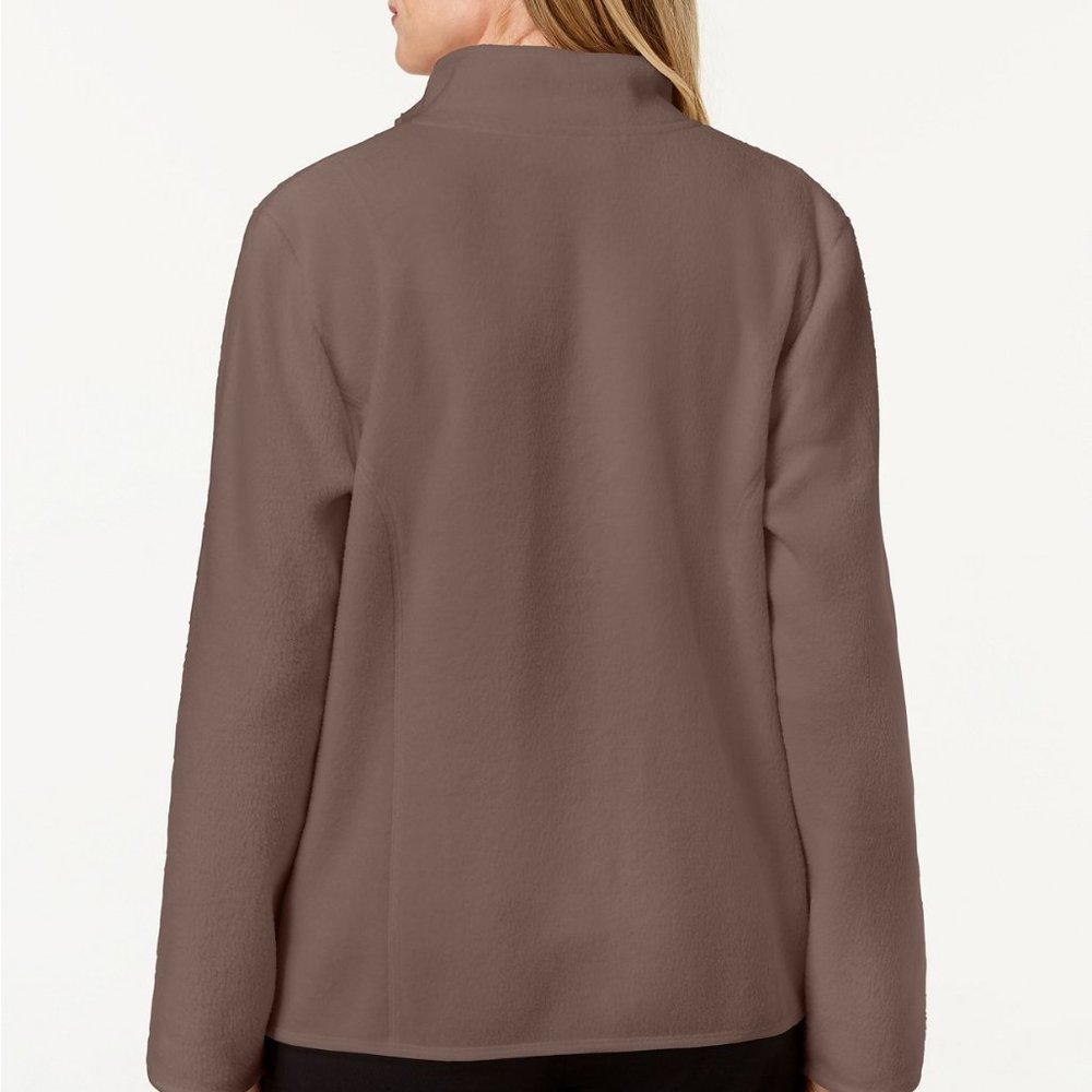 karen Scott Sport Zip Up Zero Proof Fleece Jacket - Picture 2 of 3